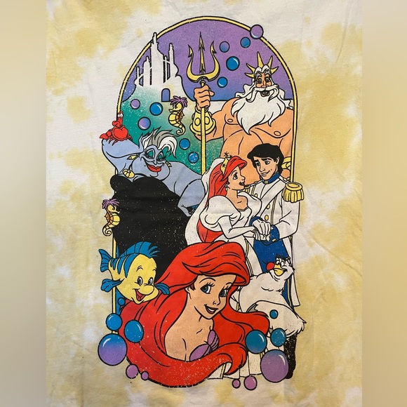 VTG Disney The Little Mermaid Movie Character 100% Cotton T-Shirt Size XS - Picture 6 of 7